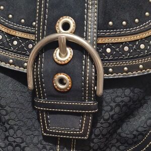 Coach Black and Gold Hobo Bag